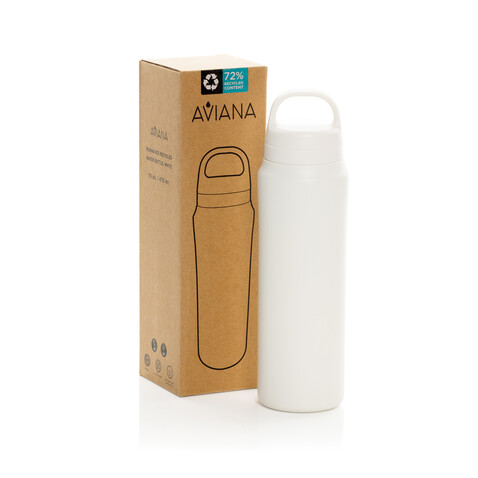 Aviana™ Rowan RCS recycelte Wasserflasche 470ml weiß bedrucken, Art.-Nr. 101952-119