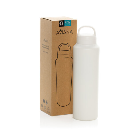 Aviana™ Rowan RCS recycelte Wasserflasche 740ml weiß bedrucken, Art.-Nr. 102227-119