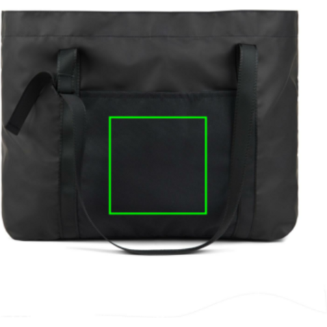 VINGA Livorno Maxi-Tasche aus GRS recyceltem Polyester schwarz bedrucken, Art.-Nr. V7620701