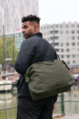 Kezar AWARE™ 500g/m² Wochenendtasche aus recyceltem Canvas grün bedrucken, Art.-Nr. P707.177