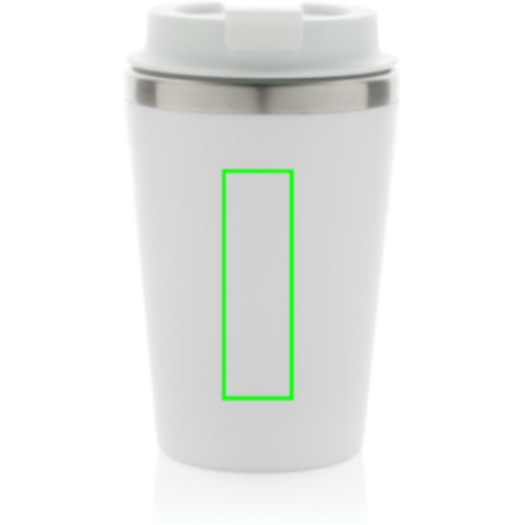 Java 350ml doppelwandiger Becher aus RCS recyceltem PP weiß bedrucken, Art.-Nr. P437.1403
