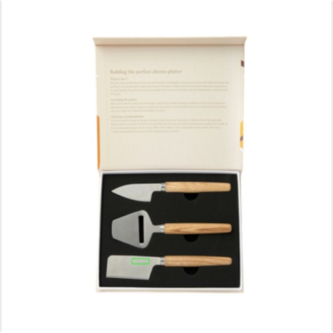 VINGA Retro Käse-Set braun bedrucken, Art.-Nr. 10223