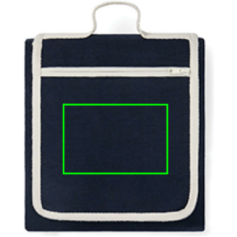 VINGA Volonne AWARE™ Picknickdecke aus recyceltem Canvas blau, off white bedrucken, Art.-Nr. V459115