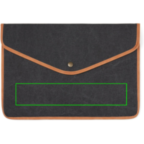 VINGA Bosler 16" Laptop-Tasche aus GRS recyceltem Canvas schwarz bedrucken, Art.-Nr. V7880401
