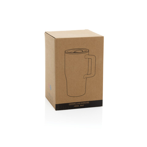 Keramik Luxe Quencher 490ml navy blau bedrucken, Art.-Nr. P437.2225