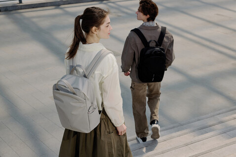 XD Design Soft Tote Rucksack schwarz, grau bedrucken, Art.-Nr. P706.3001