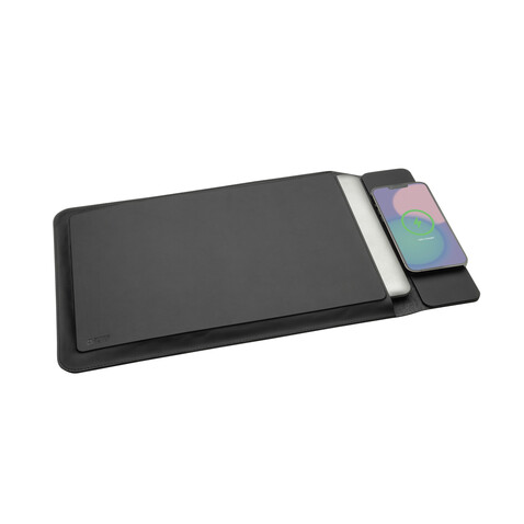 Swiss Peak magnet. 15,6&quot; Laptop-Sleeve mit 15W Ladefunktion schwarz bedrucken, Art.-Nr. P309.0701