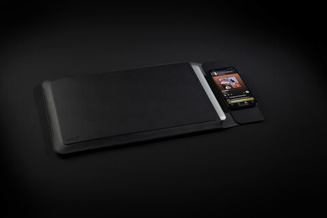 Swiss Peak magnet. 15,6&quot; Laptop-Sleeve mit 15W Ladefunktion schwarz bedrucken, Art.-Nr. P309.0701