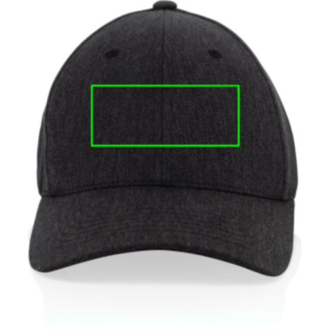 Milo AWARE™ 6-Panel-Heather-Kappe schwarz bedrucken, Art.-Nr. P453.0901