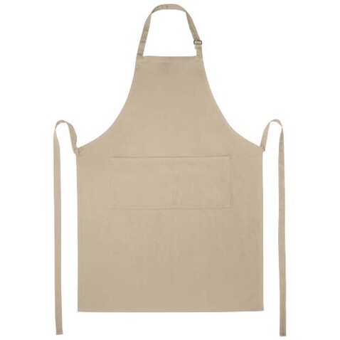 Andrea 240 g/m² Schürze mit verstellbarem Nackenband, Oatmeal bedrucken, Art.-Nr. 11333407