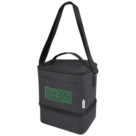 Tundra GRS rPET Lunch Kühltasche für 9 Dosen 9L, Heather Charcoal bedrucken, Art.-Nr. 12061584