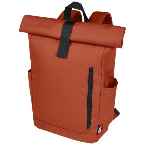 Byron 15,6&quot; GRS RPET Roll-Top Rucksack 18 L, Brick bedrucken, Art.-Nr. 12065932