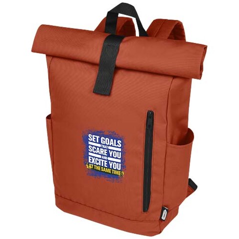 Byron 15,6&quot; GRS RPET Roll-Top Rucksack 18 L, Brick bedrucken, Art.-Nr. 12065932