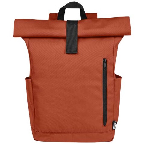 Byron 15,6&quot; GRS RPET Roll-Top Rucksack 18 L, Brick bedrucken, Art.-Nr. 12065932