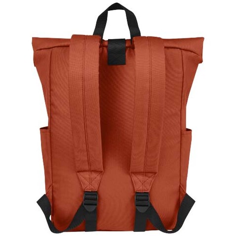 Byron 15,6&quot; GRS RPET Roll-Top Rucksack 18 L, Brick bedrucken, Art.-Nr. 12065932