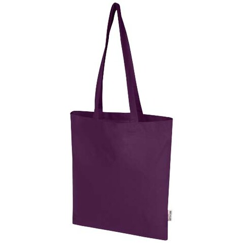 Madras Blend 140 g/m² Tragetasche aus GRS-recycelter Baumwolle 7L, lila bedrucken, Art.-Nr. 12076037