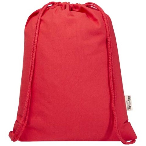 Oregon Blend 140 g/m² GRS-recycelter Turnbeutel 5 L, rot bedrucken, Art.-Nr. 12076121