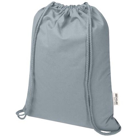 Oregon Blend 140 g/m² GRS-recycelter Turnbeutel 5 L, grau bedrucken, Art.-Nr. 12076182