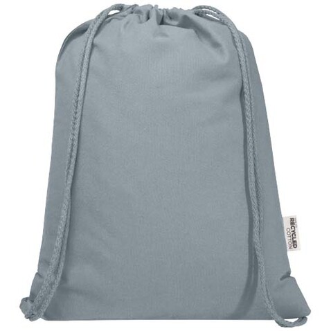 Oregon Blend 140 g/m² GRS-recycelter Turnbeutel 5 L, grau bedrucken, Art.-Nr. 12076182