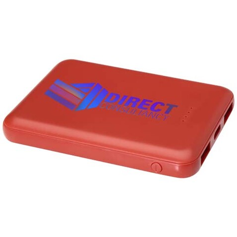 Asama 5000 mAh Typ-C Powerbank aus recyceltem Kunststoff, Brick bedrucken, Art.-Nr. 12438332