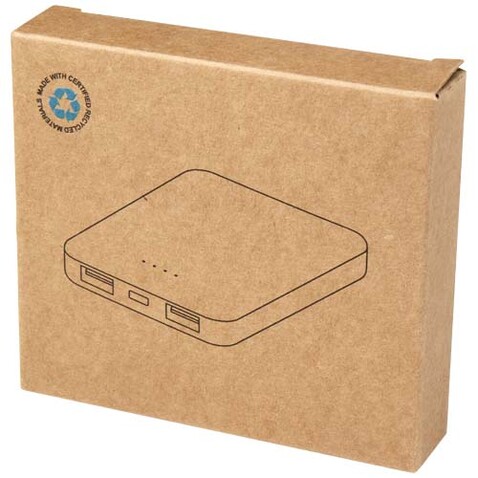 Asama 5000 mAh Typ-C Powerbank aus recyceltem Kunststoff, Brick bedrucken, Art.-Nr. 12438332
