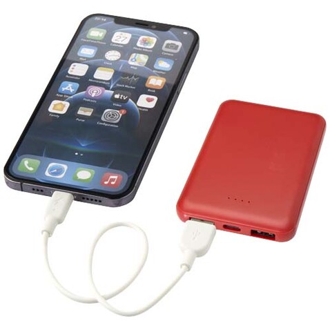 Asama 5000 mAh Typ-C Powerbank aus recyceltem Kunststoff, Brick bedrucken, Art.-Nr. 12438332