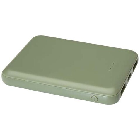 Asama 5000 mAh Typ-C Powerbank aus recyceltem Kunststoff, heather grün bedrucken, Art.-Nr. 12438362