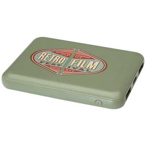 Asama 5000 mAh Typ-C Powerbank aus recyceltem Kunststoff, heather grün bedrucken, Art.-Nr. 12438362