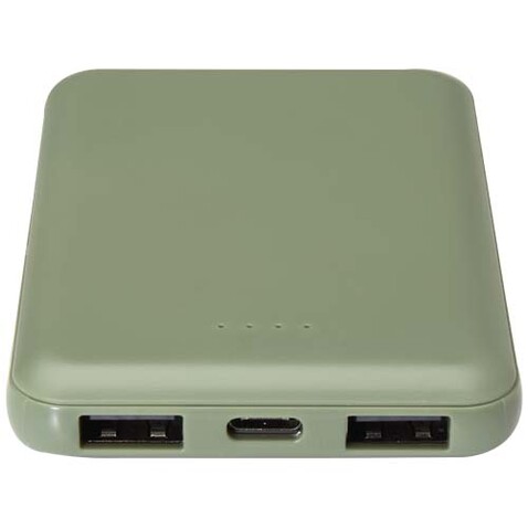 Asama 5000 mAh Typ-C Powerbank aus recyceltem Kunststoff, heather grün bedrucken, Art.-Nr. 12438362