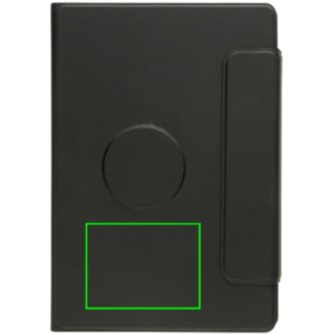 Stuart Magnet-Portfolio A5 aus RCS-zertifiziertem rPU schwarz bedrucken, Art.-Nr. P774.6301