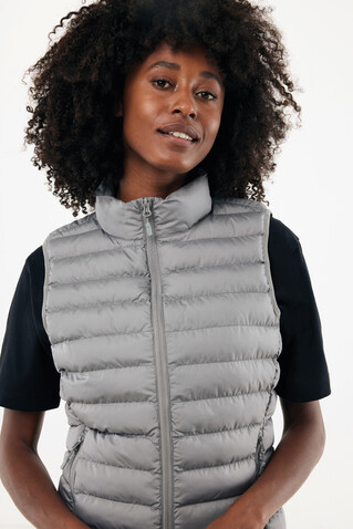 IQONIQ Meru Damen Bodywarmer aus recyceltem Polyester Silbergrau bedrucken, Art.-Nr. T4702.035.XXS