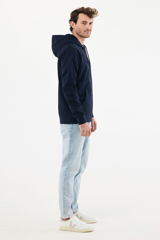 IQONIQ Abisko Zip-Kapuzenpullover aus recycelter Baumwolle navy blau bedrucken, Art.-Nr. T9600.002.4XL