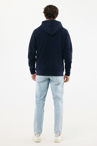 IQONIQ Abisko Zip-Kapuzenpullover aus recycelter Baumwolle navy blau bedrucken, Art.-Nr. T9600.002.4XL