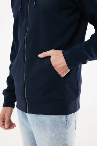 IQONIQ Abisko Zip-Kapuzenpullover aus recycelter Baumwolle navy blau bedrucken, Art.-Nr. T9600.002.4XL