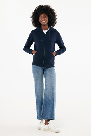 IQONIQ Abisko Zip-Kapuzenpullover aus recycelter Baumwolle navy blau bedrucken, Art.-Nr. T9600.002.4XL