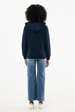 IQONIQ Abisko Zip-Kapuzenpullover aus recycelter Baumwolle navy blau bedrucken, Art.-Nr. T9600.002.4XL