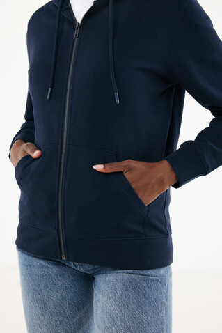 IQONIQ Abisko Zip-Kapuzenpullover aus recycelter Baumwolle navy blau bedrucken, Art.-Nr. T9600.002.4XL