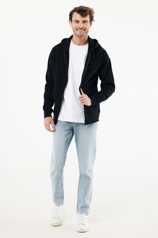 IQONIQ Abisko Zip-Kapuzenpullover aus recycelter Baumwolle schwarz bedrucken, Art.-Nr. T9600.001.XXL