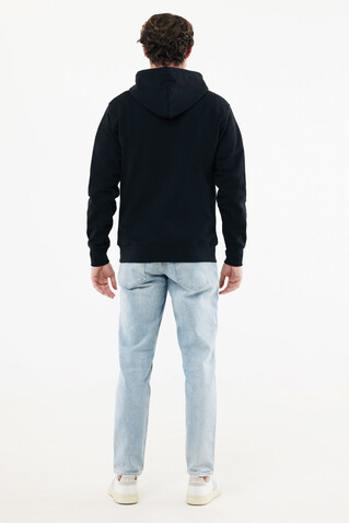 IQONIQ Abisko Zip-Kapuzenpullover aus recycelter Baumwolle schwarz bedrucken, Art.-Nr. T9600.001.XXL