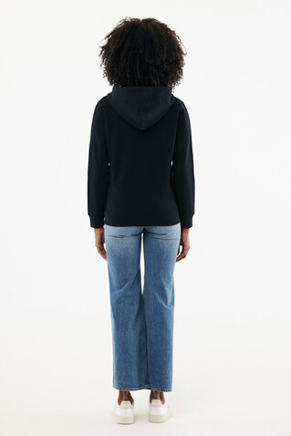 IQONIQ Abisko Zip-Kapuzenpullover aus recycelter Baumwolle schwarz bedrucken, Art.-Nr. T9600.001.XXL