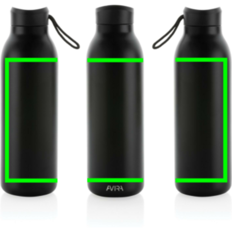 Avira Avior RCS recycelte Stainless-Steel Flasche 500ml schwarz bedrucken, Art.-Nr. P438.001