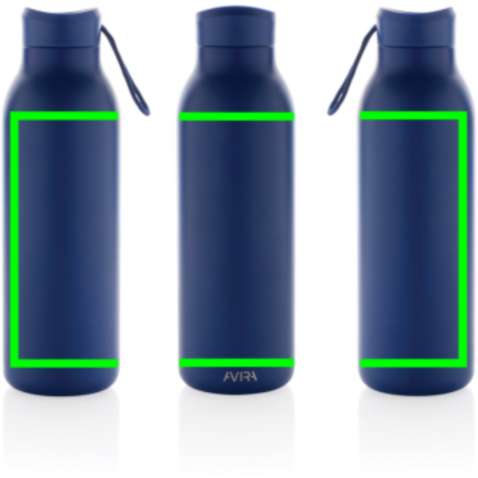 Avira Avior RCS recycelte Stainless-Steel Flasche 500ml navy blau bedrucken, Art.-Nr. P438.000