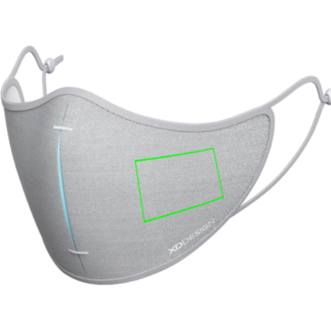 XD DESIGN Masken-Set grau, blau bedrucken, Art.-Nr. P265.872