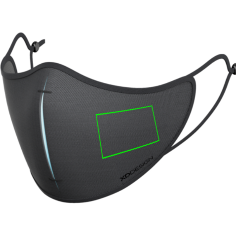 XD DESIGN Masken-Set schwarz, blau bedrucken, Art.-Nr. P265.871