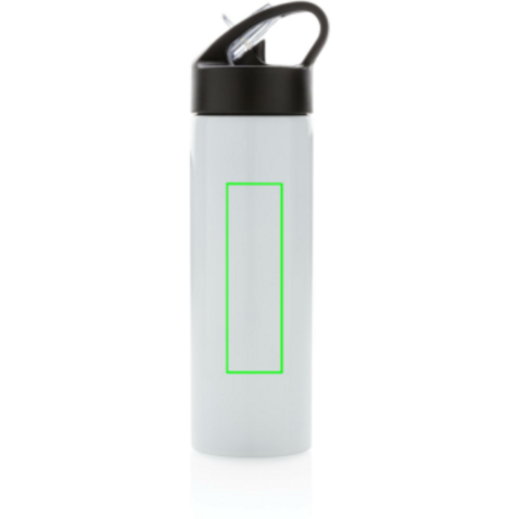 Sport Edelstahlflasche mit Trinkvorrichtung weiß bedrucken, Art.-Nr. P433.163