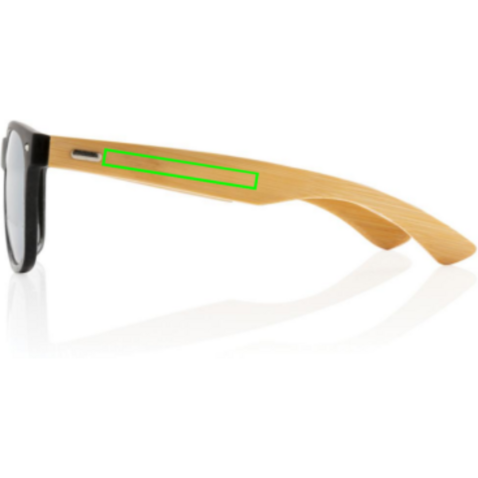Sonnenbrille aus Bambus und RCS recyceltem Kunststoff schwarz bedrucken, Art.-Nr. P453.971