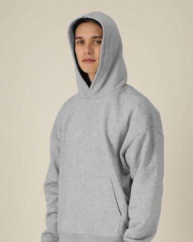 Chaser - Der Relaxed Unisex-Hoodie - Heather Grey - M bedrucken, Art.-Nr. STSU077C2501M