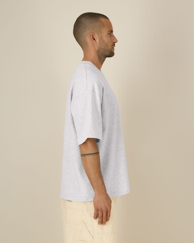 Asher - Das schwere Boxy Unisex-T-Shirt - Cool Heather Grey - XS bedrucken, Art.-Nr. STTU078C146XS