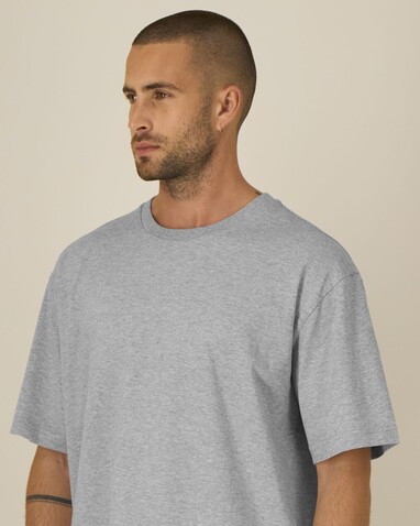 Breezer - Das Relaxed Unisex-T-Shirt - Heather Grey - XXS bedrucken, Art.-Nr. STTU964C2502S