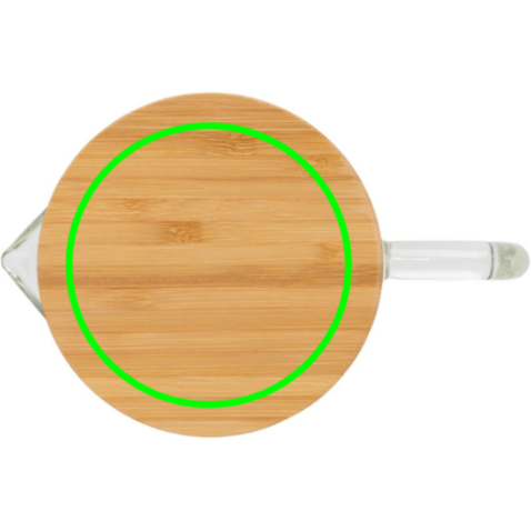 Ukiyo Borosilikat-Glaskaraffe mit Bambusdeckel 1.2L transparent bedrucken, Art.-Nr. P264.060